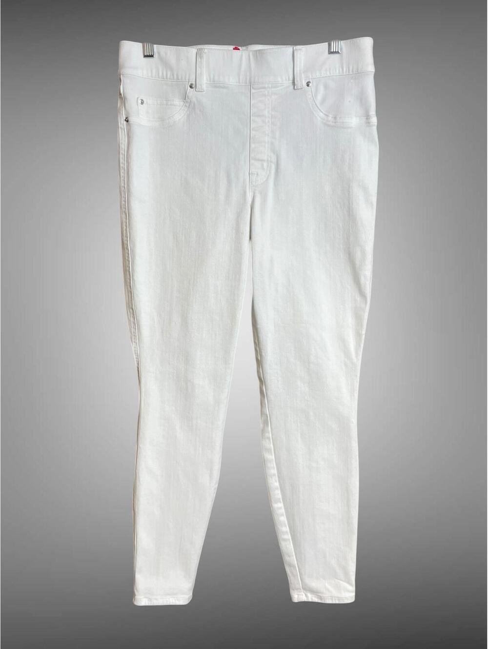 Spanx white denim skinny jeans large
